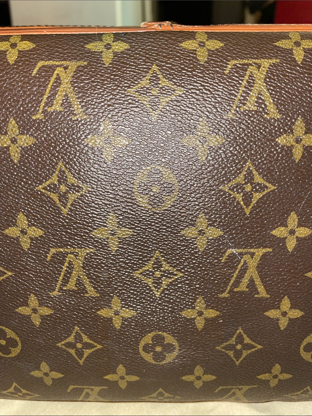 Louis Vuitton Brown and Tan Monogram Messenger Bag vintage retired piece